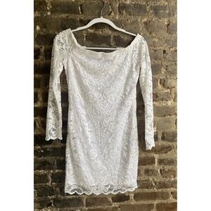 Ambiance M Ivory Lace Off The Shoulder Long Sleeve Dress With Lining